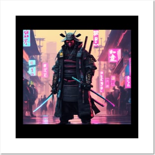 The Samurai Cyberpunk Posters and Art